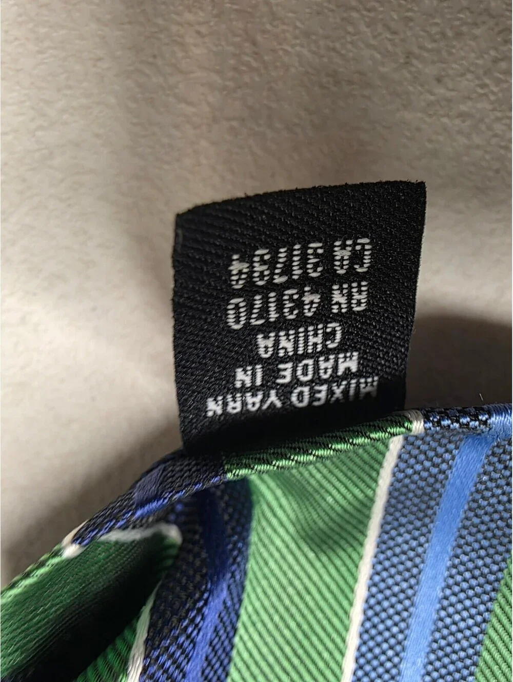 Saddlebred Green Blue Striped Men's Neck Tie Mixed Yarns